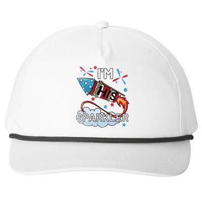 I'm His Sparkler July 4th His And Hers Matching Couples Cute Snapback Five-Panel Rope Hat