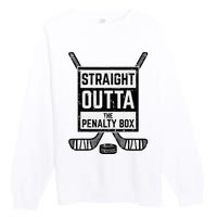 Ice Hockey Straight Outta Penalty Box Premium Crewneck Sweatshirt