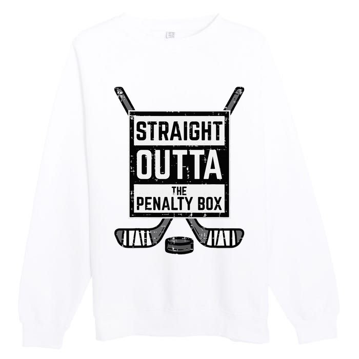 Ice Hockey Straight Outta Penalty Box Premium Crewneck Sweatshirt