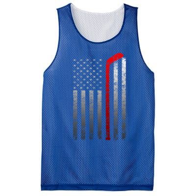 Ice Hockey Stick American Flag Vintage Red Stripe Hockey Gift Mesh Reversible Basketball Jersey Tank