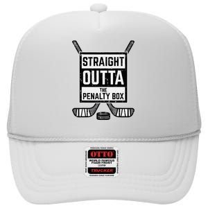 Ice Hockey Straight Outta Penalty Box High Crown Mesh Back Trucker Hat