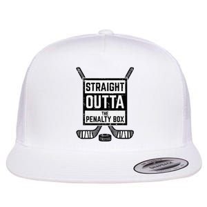 Ice Hockey Straight Outta Penalty Box Flat Bill Trucker Hat