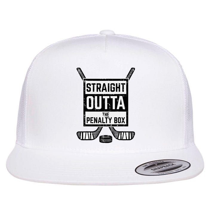 Ice Hockey Straight Outta Penalty Box Flat Bill Trucker Hat