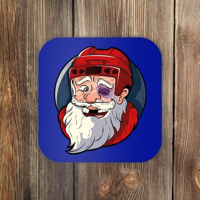 Ice Hockey Santa Claus Goalie Coach Christmas Funny Gift Coaster