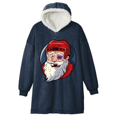 Ice Hockey Santa Claus Goalie Coach Christmas Funny Gift Hooded Wearable Blanket