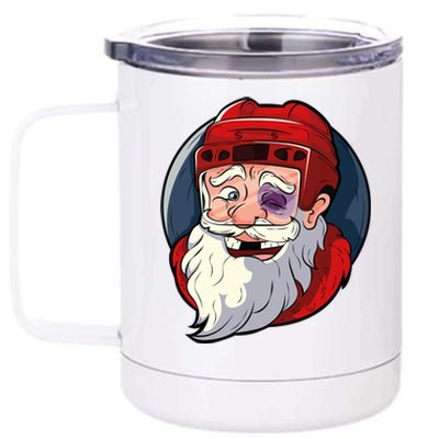 Ice Hockey Santa Claus Goalie Coach Christmas Funny Gift 12 oz Stainless Steel Tumbler Cup