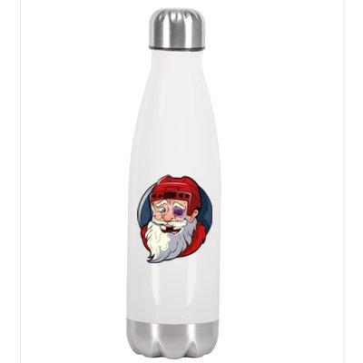 Ice Hockey Santa Claus Goalie Coach Christmas Funny Gift Stainless Steel Insulated Water Bottle