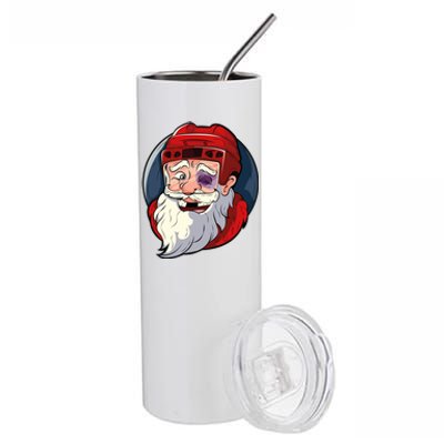 Ice Hockey Santa Claus Goalie Coach Christmas Funny Gift Stainless Steel Tumbler