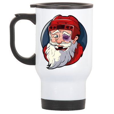 Ice Hockey Santa Claus Goalie Coach Christmas Funny Gift Stainless Steel Travel Mug