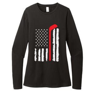 Ice Hockey Stick Us Flag Patriotic N Meaningful Gift Womens CVC Long Sleeve Shirt