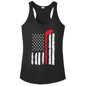 Ice Hockey Stick Us Flag Patriotic N Meaningful Gift Ladies PosiCharge Competitor Racerback Tank