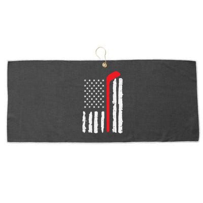 Ice Hockey Stick Us Flag Patriotic N Meaningful Gift Large Microfiber Waffle Golf Towel