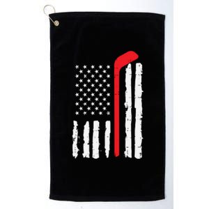 Ice Hockey Stick Us Flag Patriotic N Meaningful Gift Platinum Collection Golf Towel