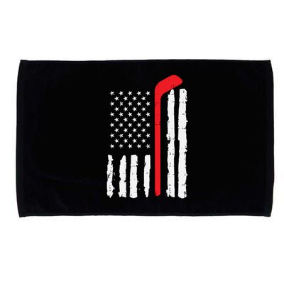 Ice Hockey Stick Us Flag Patriotic N Meaningful Gift Microfiber Hand Towel