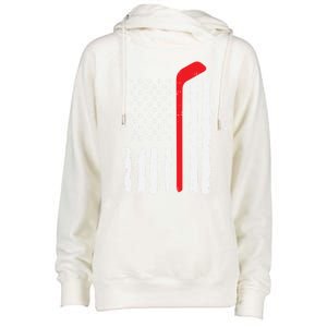 Ice Hockey Stick Us Flag Patriotic N Meaningful Gift Womens Funnel Neck Pullover Hood