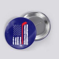 Ice Hockey Stick Us Flag Patriotic N Meaningful Gift Button