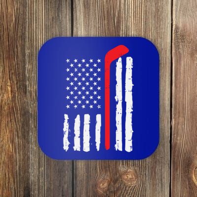 Ice Hockey Stick Us Flag Patriotic N Meaningful Gift Coaster