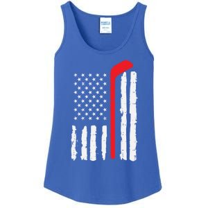 Ice Hockey Stick Us Flag Patriotic N Meaningful Gift Ladies Essential Tank