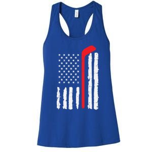 Ice Hockey Stick Us Flag Patriotic N Meaningful Gift Women's Racerback Tank