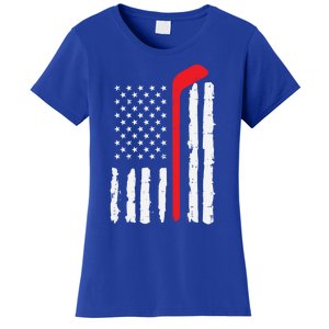 Ice Hockey Stick Us Flag Patriotic N Meaningful Gift Women's T-Shirt