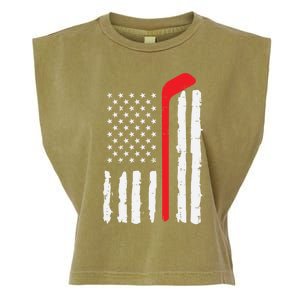 Ice Hockey Stick Us Flag Patriotic N Meaningful Gift Garment-Dyed Women's Muscle Tee