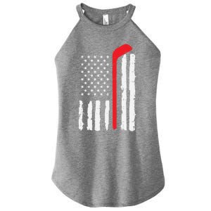 Ice Hockey Stick Us Flag Patriotic N Meaningful Gift Women's Perfect Tri Rocker Tank