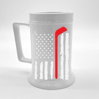 Ice Hockey Stick Us Flag Patriotic N Meaningful Gift Beer Stein