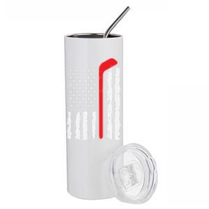 Ice Hockey Stick Us Flag Patriotic N Meaningful Gift Stainless Steel Tumbler