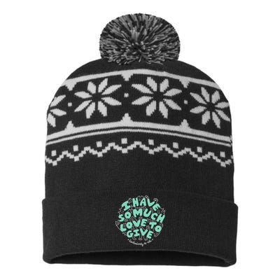 I Have So Much Love To Give Exclusively To Cats USA-Made Snowflake Beanie