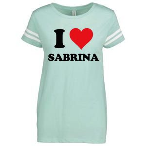 I Heart Sabrina First Name I Love Personalized Stuff Enza Ladies Jersey Football T-Shirt