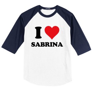 I Heart Sabrina First Name I Love Personalized Stuff Baseball Sleeve Shirt