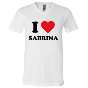 I Heart Sabrina First Name I Love Personalized Stuff V-Neck T-Shirt