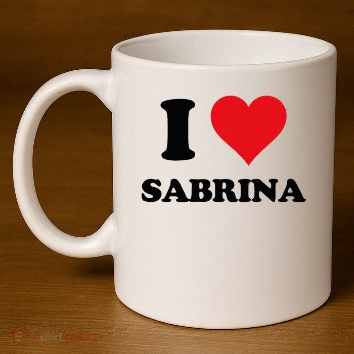 I Heart Sabrina First Name I Love Personalized Stuff 11oz C Handle Ceramic Mug