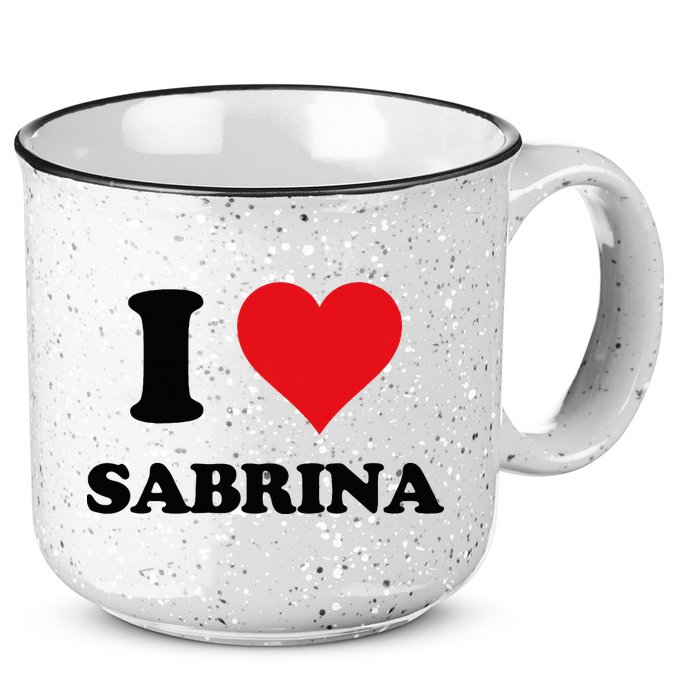 I Heart Sabrina First Name I Love Personalized Stuff 15oz Campfire Ceramic Mug