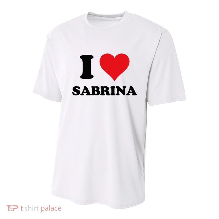 I Heart Sabrina First Name I Love Personalized Stuff Youth Performance Sprint T-Shirt