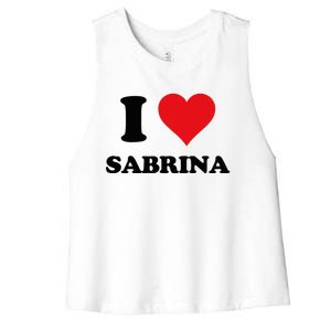 I Heart Sabrina First Name I Love Personalized Stuff Women's Racerback Cropped Tank