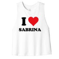 I Heart Sabrina First Name I Love Personalized Stuff Women's Racerback Cropped Tank