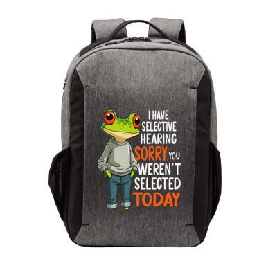 I Have Selective Hearing Funny Sarcastic Frog Vector Backpack