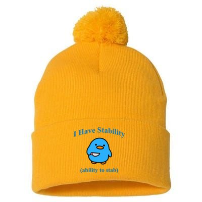 I Have Stability Ability To Stab Pom Pom 12in Knit Beanie