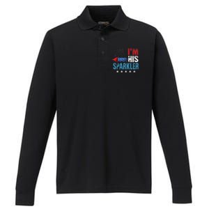 I'm His Sparkler His And Her 4th Of July Matching Couples Performance Long Sleeve Polo