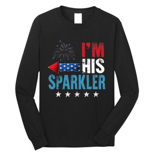 I'm His Sparkler His And Her 4th Of July Matching Couples Long Sleeve Shirt