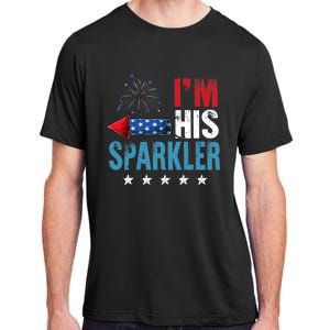 I'm His Sparkler His And Her 4th Of July Matching Couples Adult ChromaSoft Performance T-Shirt