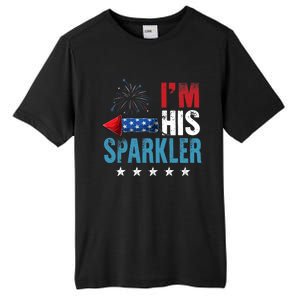 I'm His Sparkler His And Her 4th Of July Matching Couples Tall Fusion ChromaSoft Performance T-Shirt