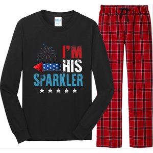 I'm His Sparkler His And Her 4th Of July Matching Couples Long Sleeve Pajama Set