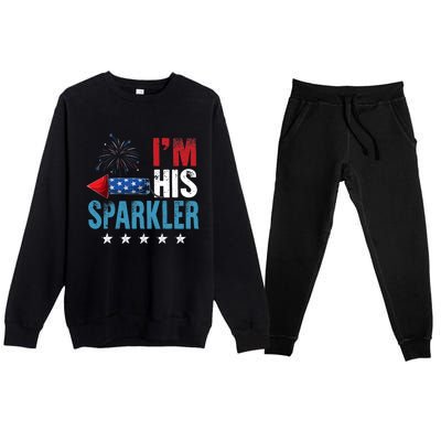 I'm His Sparkler His And Her 4th Of July Matching Couples Premium Crewneck Sweatsuit Set