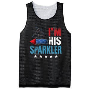 I'm His Sparkler His And Her 4th Of July Matching Couples Mesh Reversible Basketball Jersey Tank