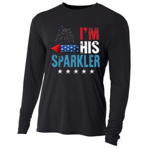 I'm His Sparkler His And Her 4th Of July Matching Couples Cooling Performance Long Sleeve Crew