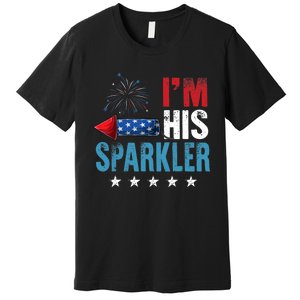 I'm His Sparkler His And Her 4th Of July Matching Couples Premium T-Shirt