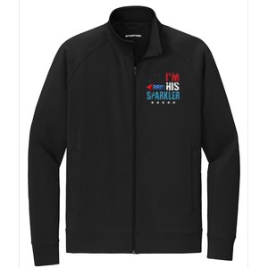 I'm His Sparkler His And Her 4th Of July Matching Couples Stretch Full-Zip Cadet Jacket