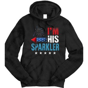 I'm His Sparkler His And Her 4th Of July Matching Couples Tie Dye Hoodie